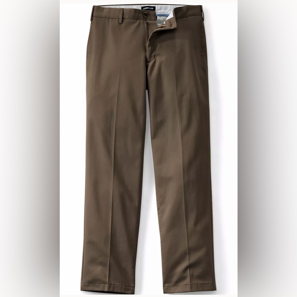 Lands' End Men's Traditional Fit Brown Chinos